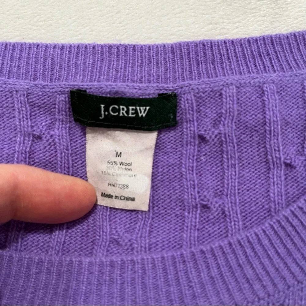 J.‎ Crew Womens Purple Cable-knit Crewneck Sweater Size M
